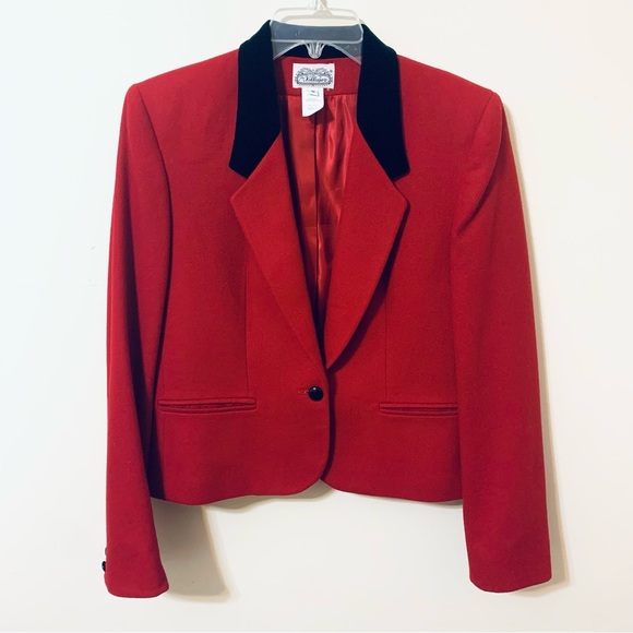 The Villager Vintage Wool Blend Blazer - Red - Size 8 - Picture 2 of 10